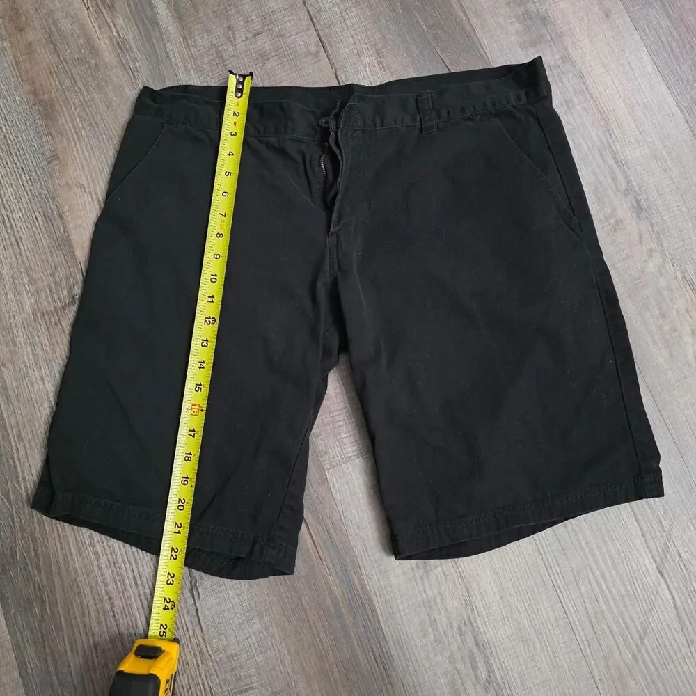 True Rock Mens Black Chino Shorts Size 40 Casual Flat Front